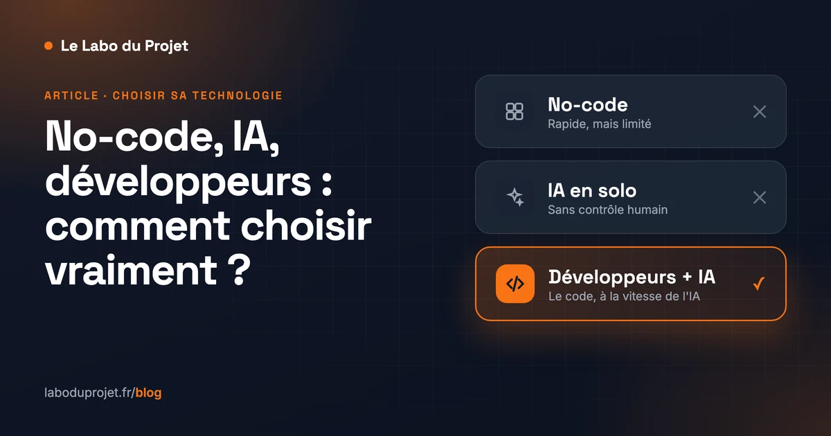 No-code, IA, développeurs : comment on choisit vraiment (et pourquoi le code pur gagne encore)